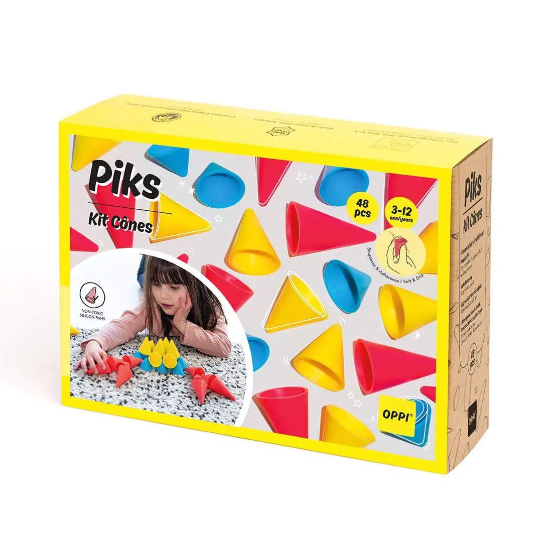 Piks Kit Cônes - Jeu de construction éducatif en bois by OPPI