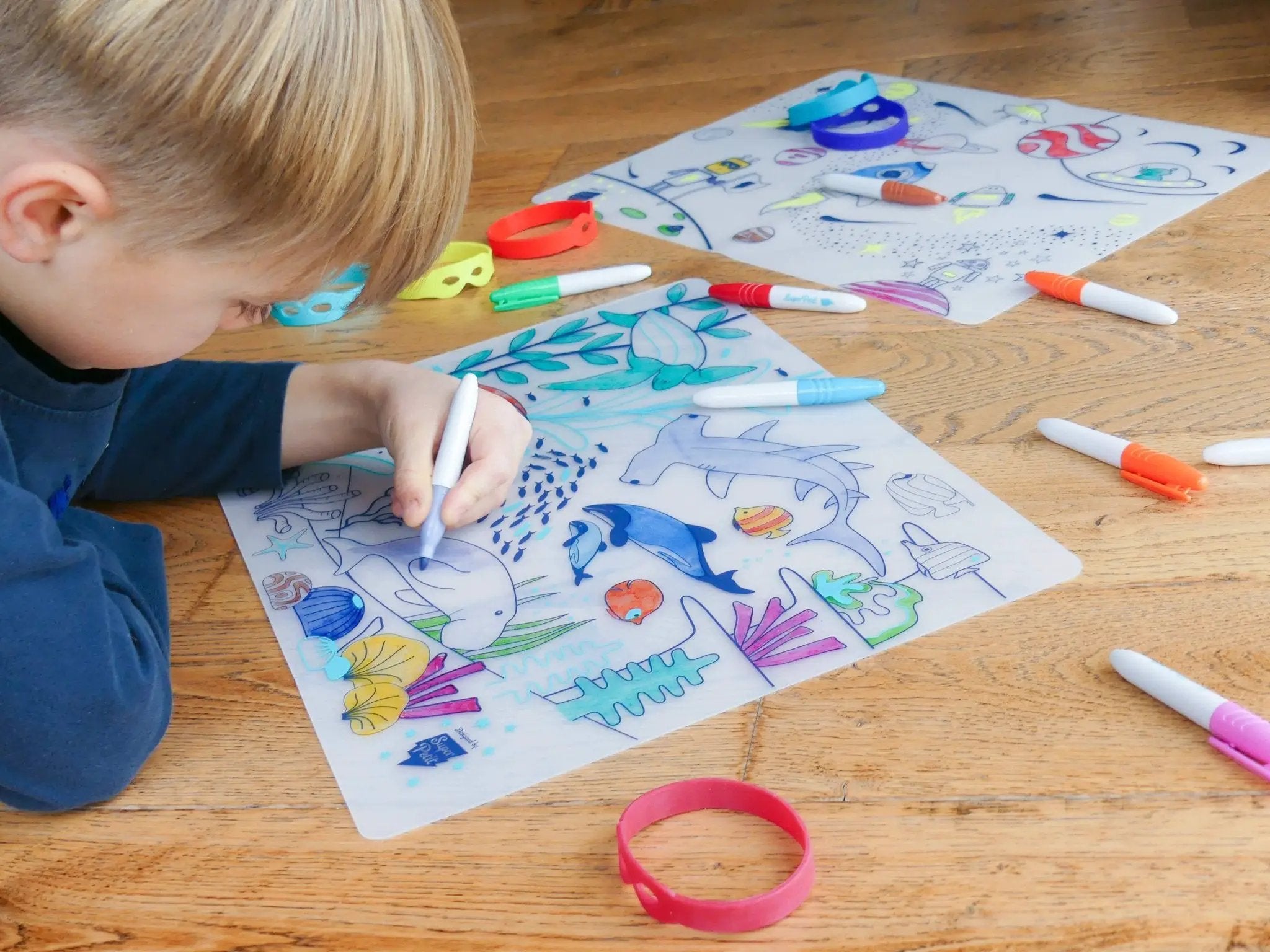 Jeu éducatif: Set de table en silicone CORAL - Réutilisable by SuperPetit