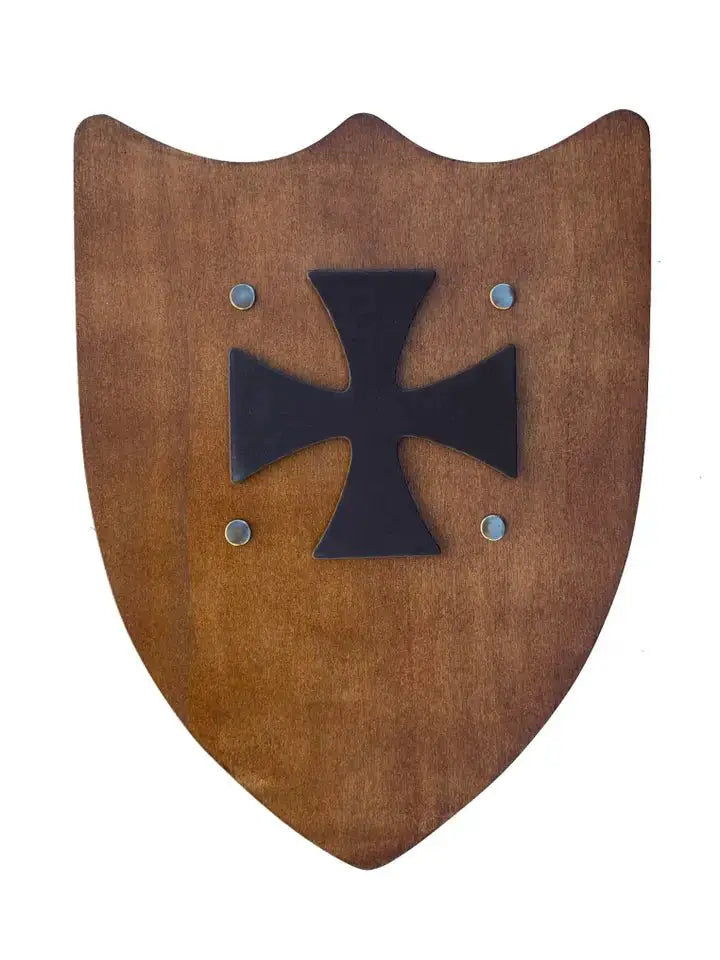 BOUCLIER RUSTIK L AVEC CROIX TEMPLIÈRE - Jeu de role pour enfants by KALID MEDIEVAL