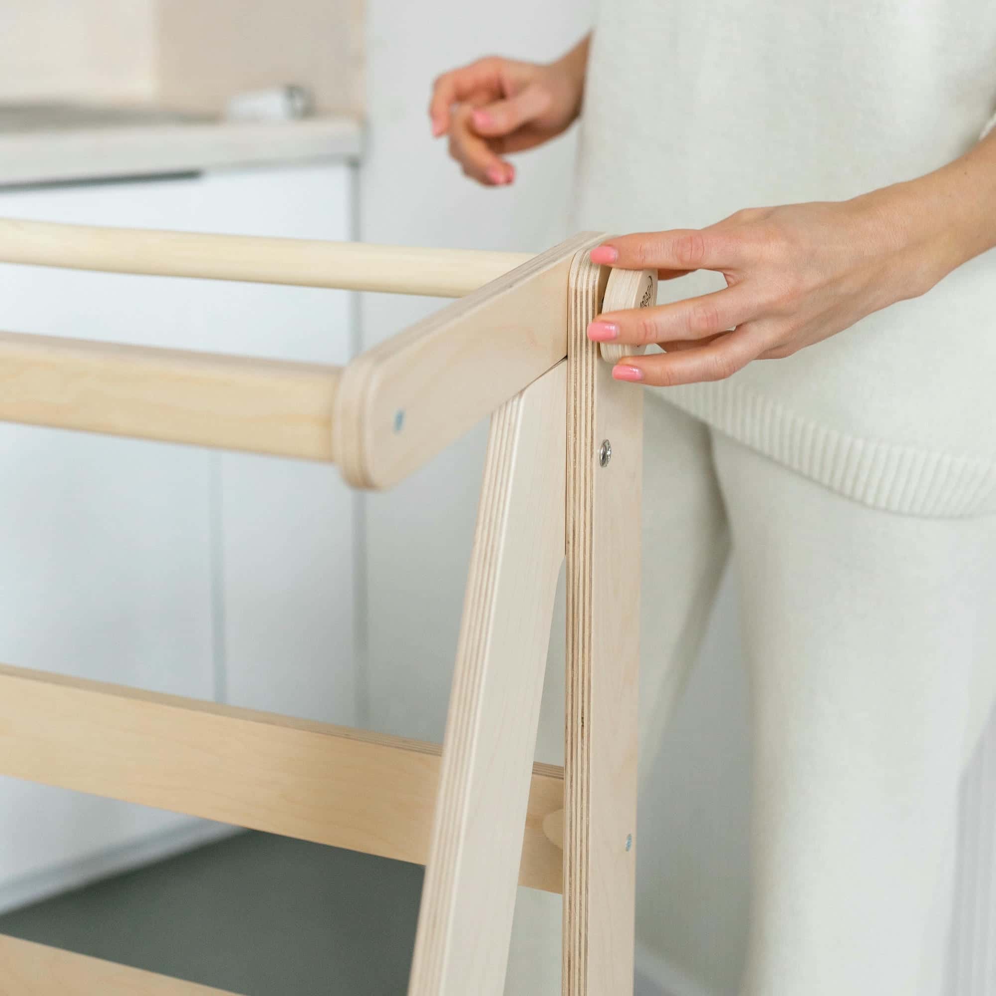 Tour d'Apprentissage Pliable - Bois Brut (non verni), 18 à 24 mois - BusyKids - myplayground