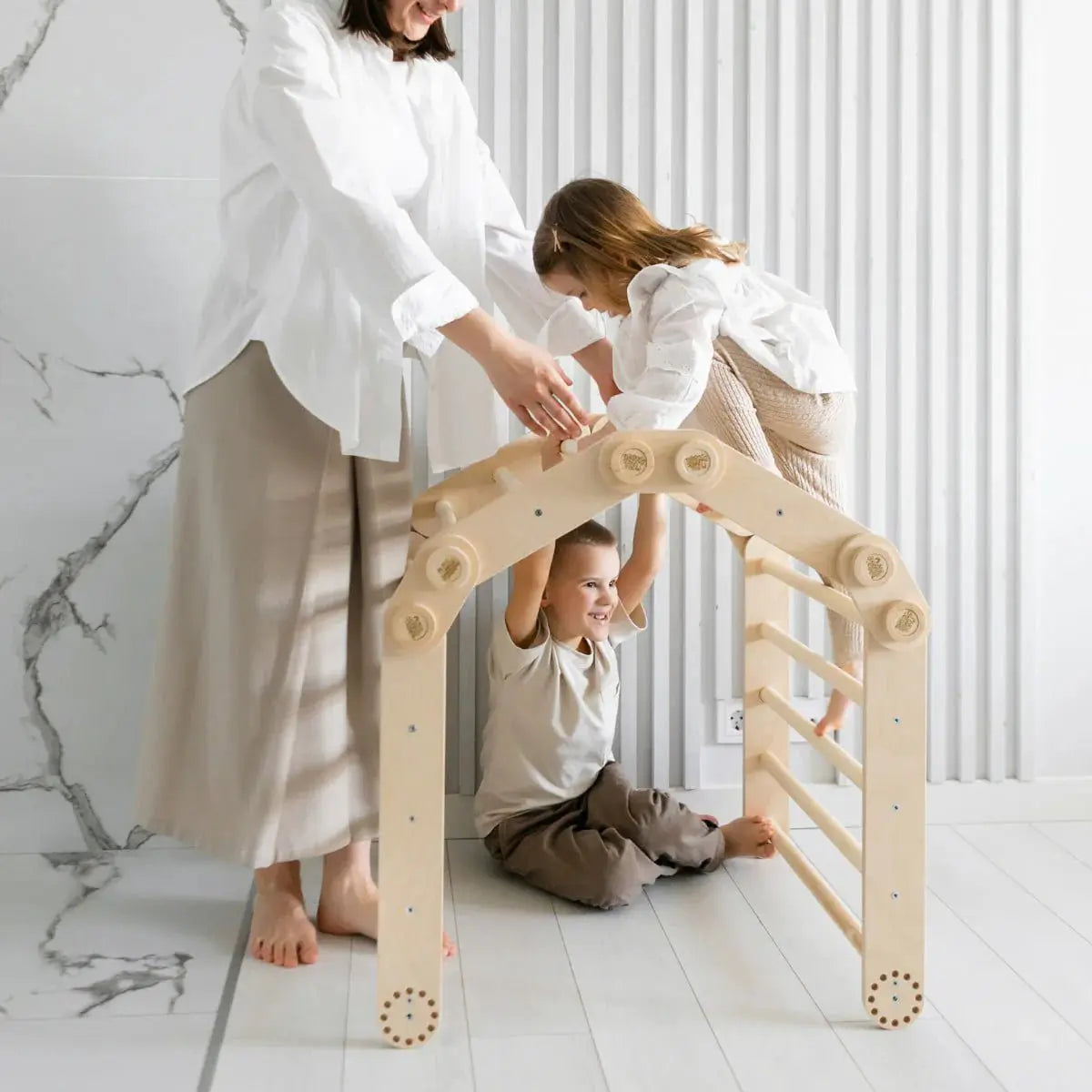 Ensemble d’escalade (set S) - bois brut (non verni), 18 à 24 mois - BusyKids by BusyKids