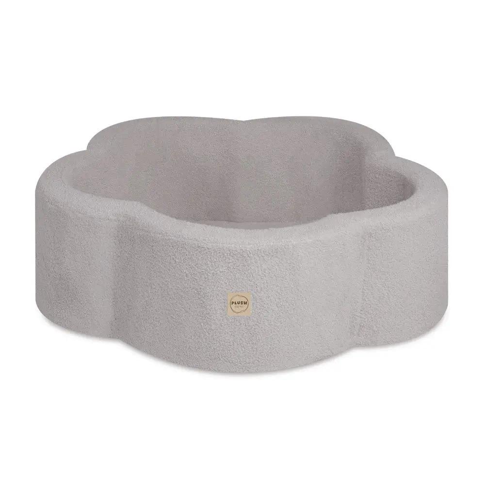 Piscine à balles, 95x30 cm, agneau gris, Floral Fun Zone (+ 200 boules argent, perle, bleu clair) - Plush nest - Misioo by Misioo