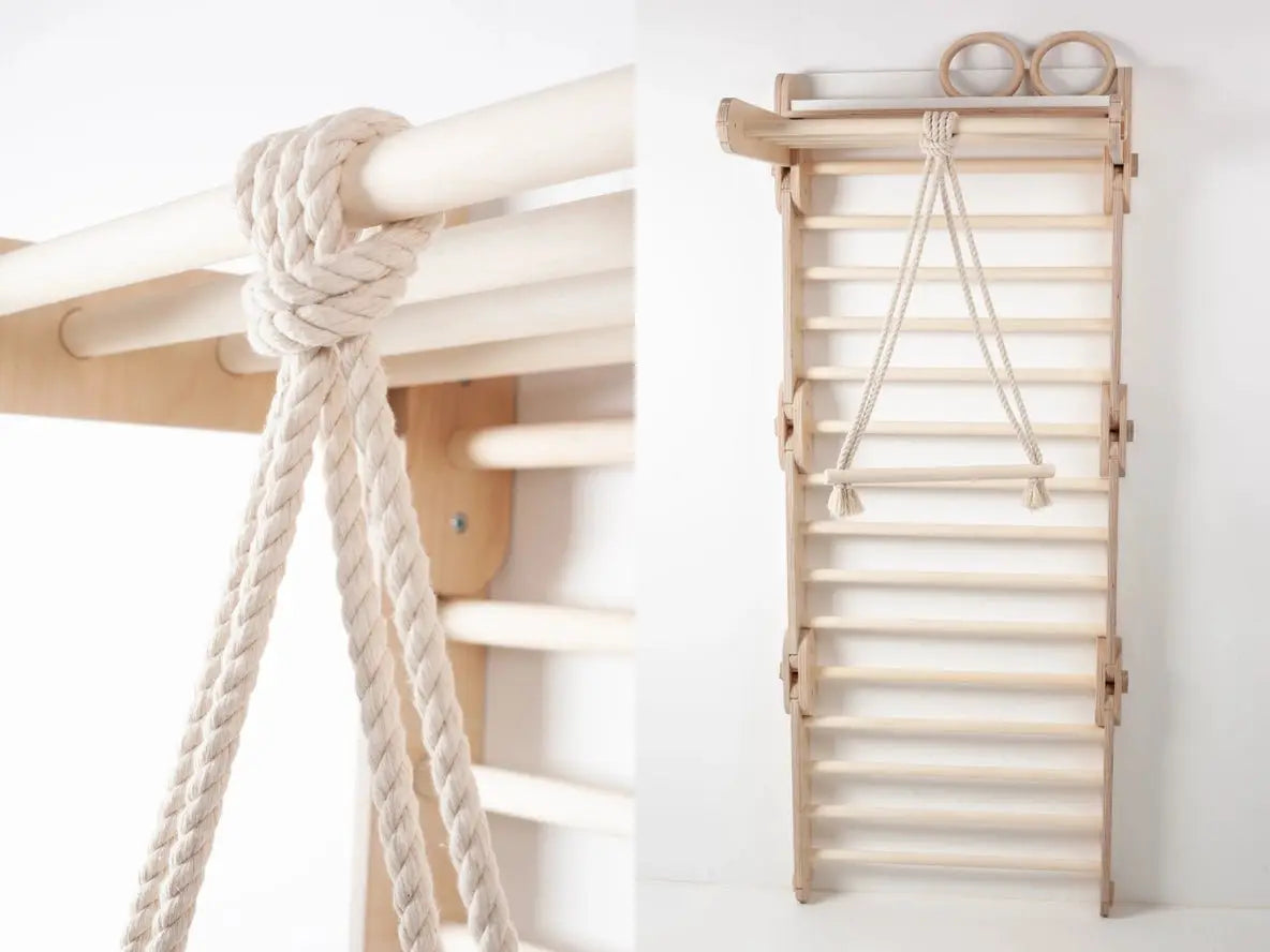 Anneaux de Gym et Barre Trapézoïdale Happymoon - Équipement de Gymnastique - Jeu de motricité enfant - Happymoon by HappyMoon