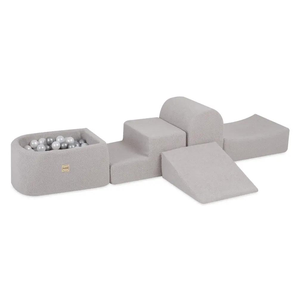 Mini terrain de jeu – agneau gris, bassin et 100 balles – Plush Nest by Misioo