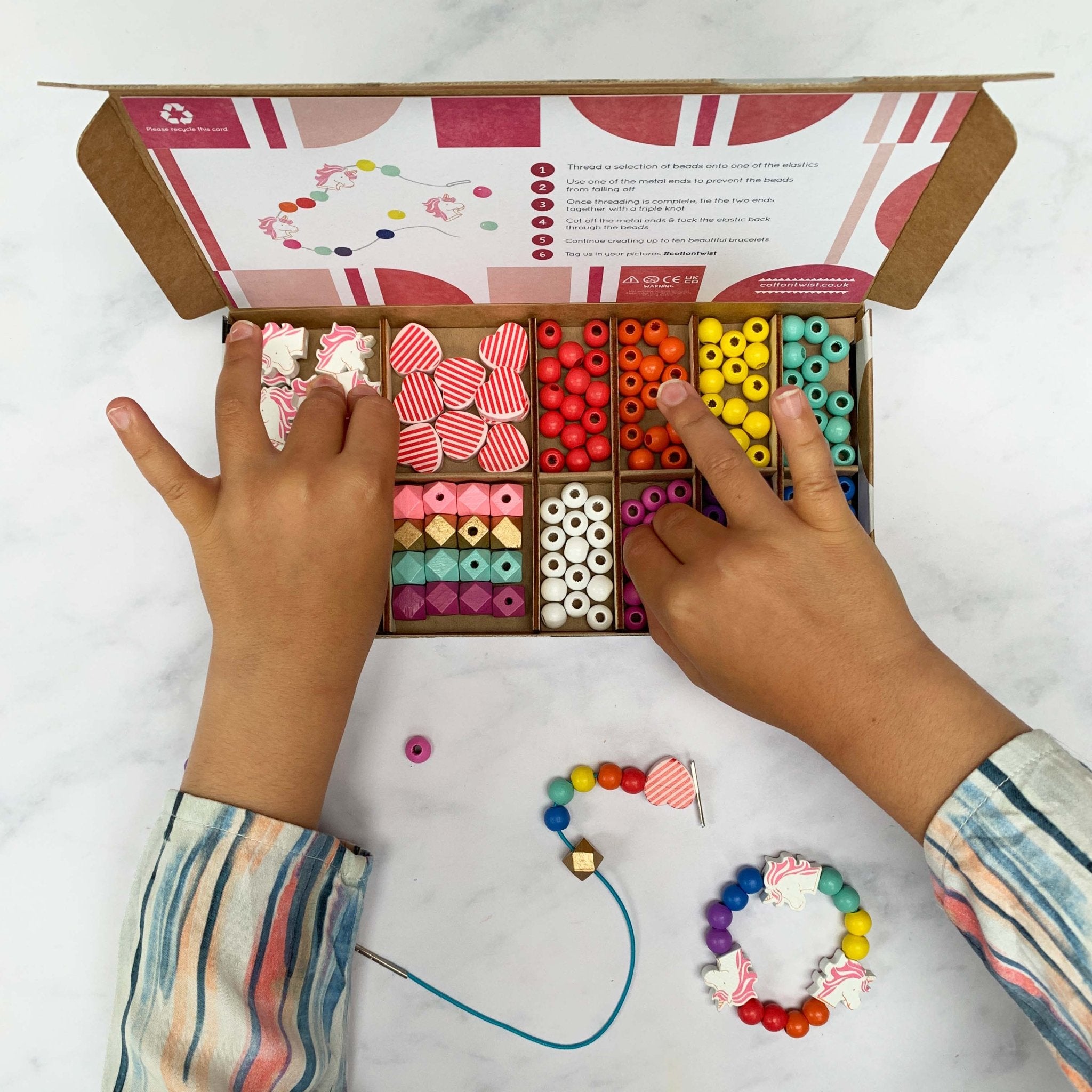 Kit de fabrication de bracelets en forme de licorne et de cœur by Cotton Twist