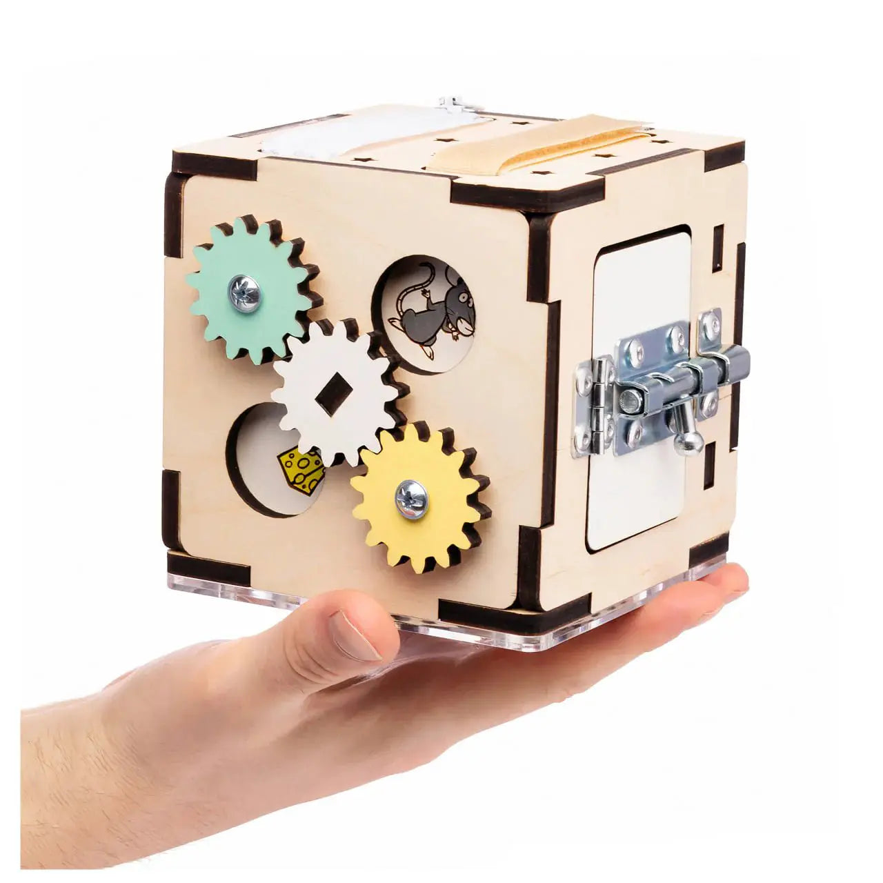 Cube d'activités - Bois Natura, 12 mois - BusyKids by BusyKids