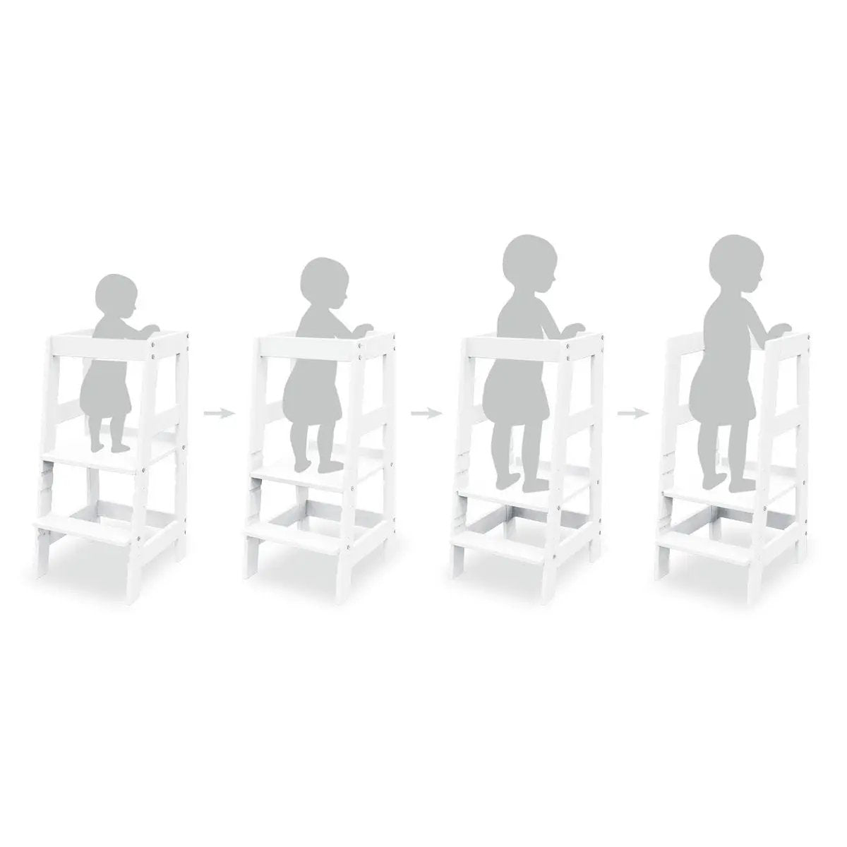Learning tower „Fino”, white lacquered by Pinolino Kinderträume