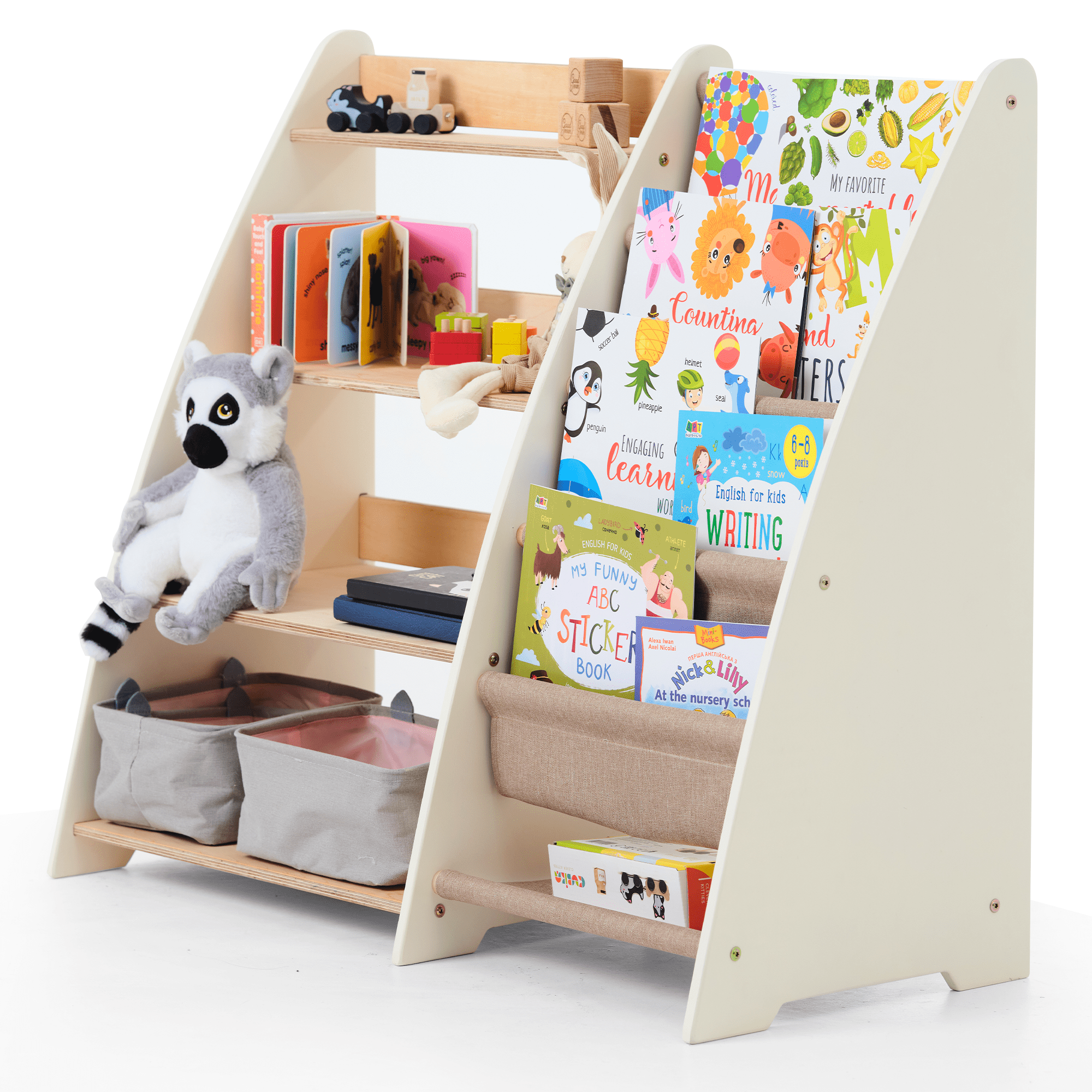Montessori Toddler Books And Toys Shelf 2 In 1 For Organised Playtime And Safe Storage For Parents Of Toddlers by Goodevas