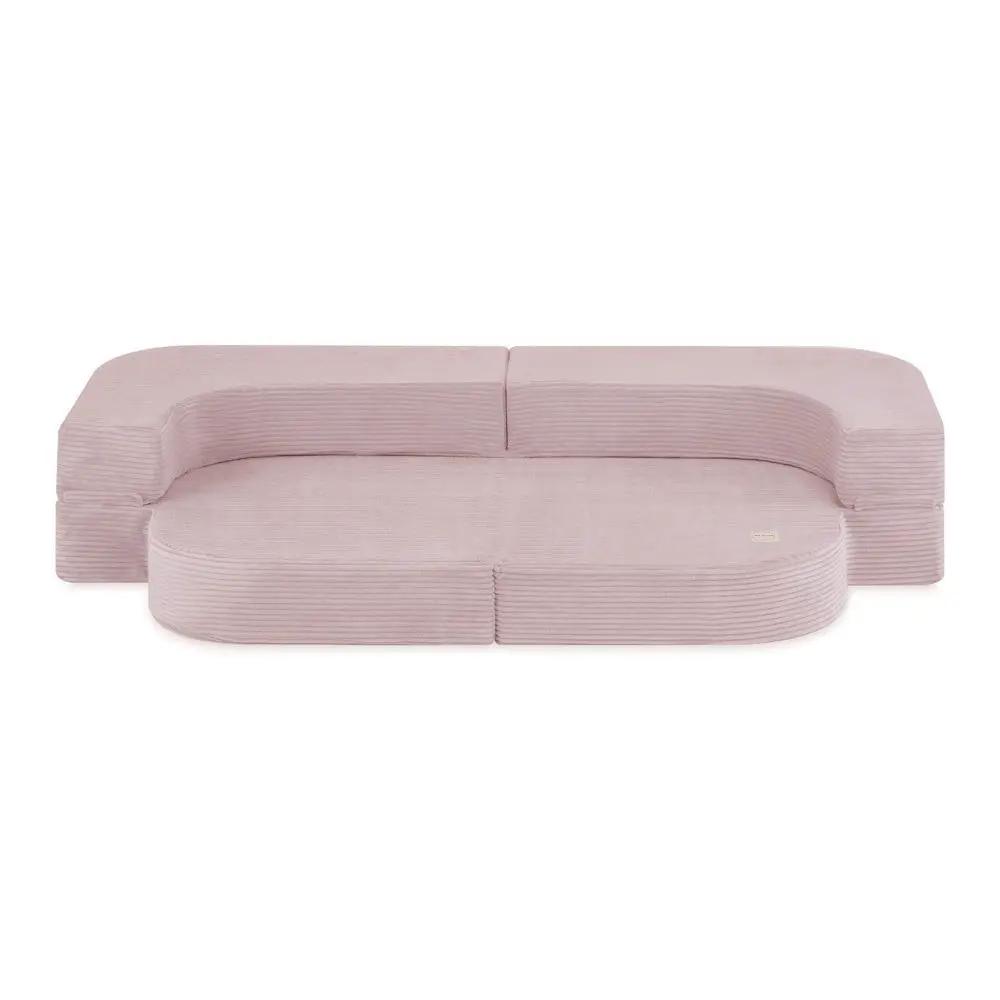 Canapé-lit Foldie - Velours côtelé rose clair premium, lavable, imperméable - Plush Nest by Misioo