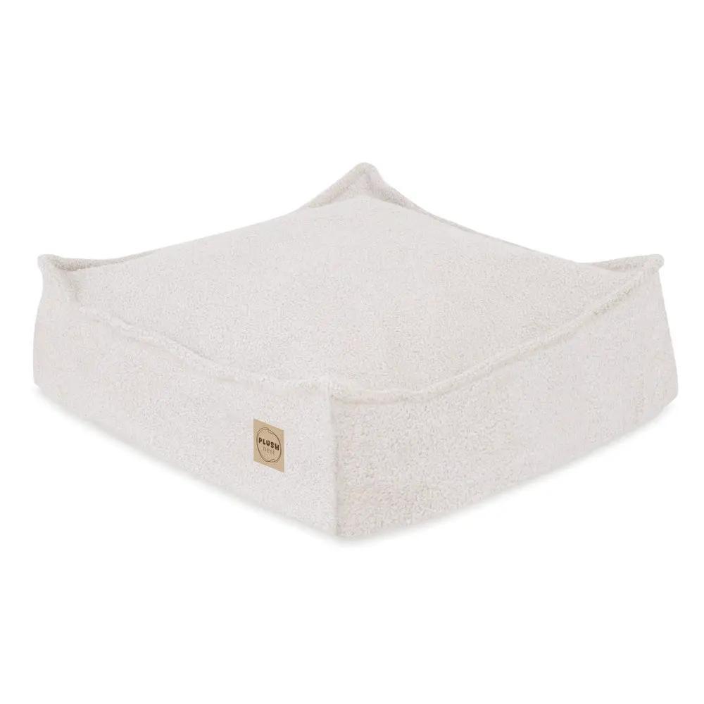 Pouf 60x60 cm - Coussin de sol, agneau crème - Plush Nest by Misioo
