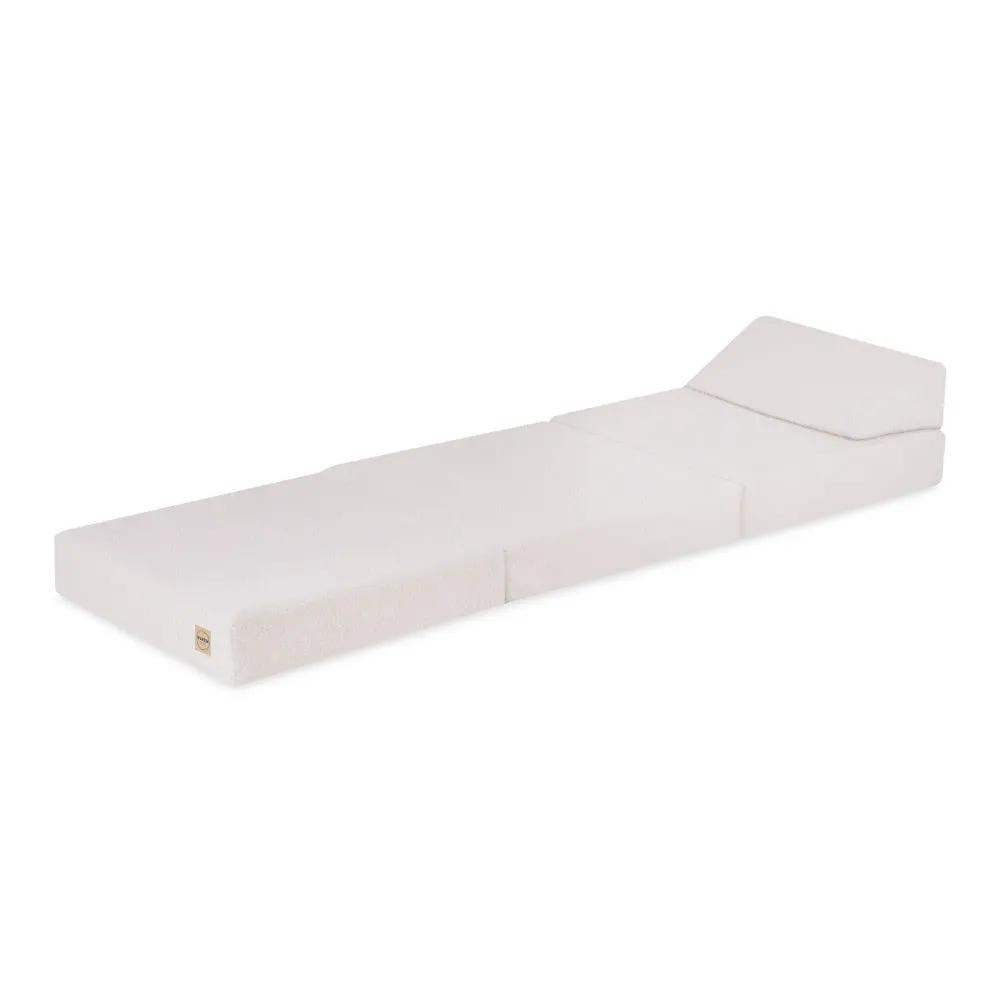 Matelas Foldie large avec appui-tête - Agneau crème - Plush Nest by Misioo