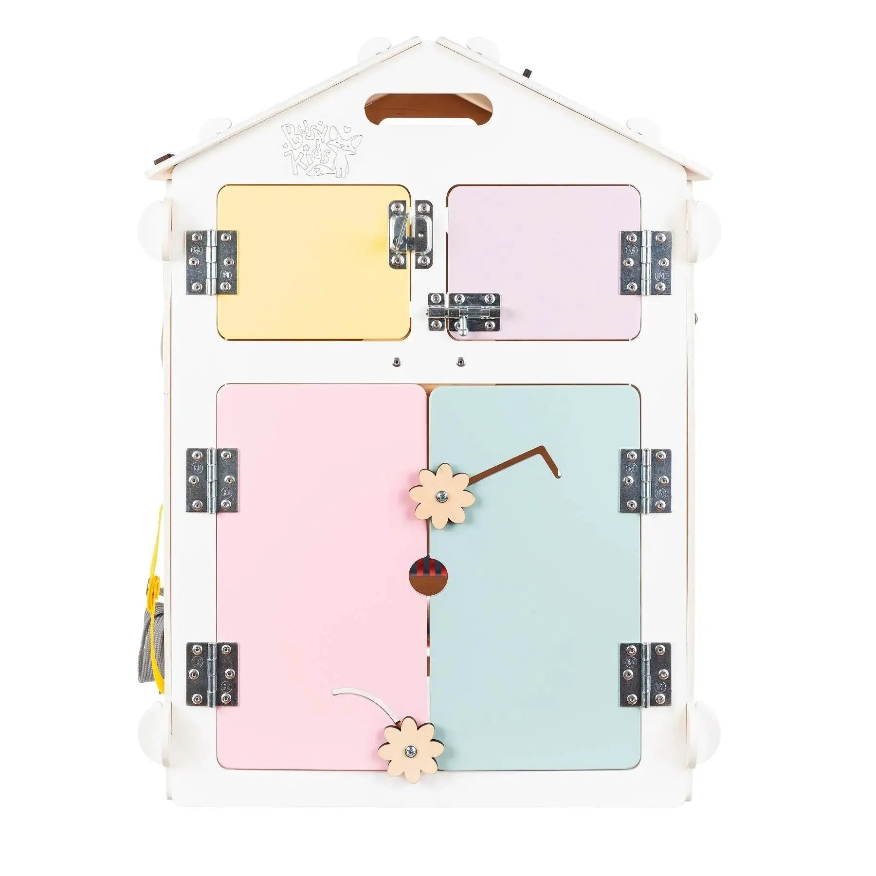Maisonnette Éducative blanche - pastel, édition limitée, Bois Natura, 12 à 18 mois - BusyKids by BusyKids