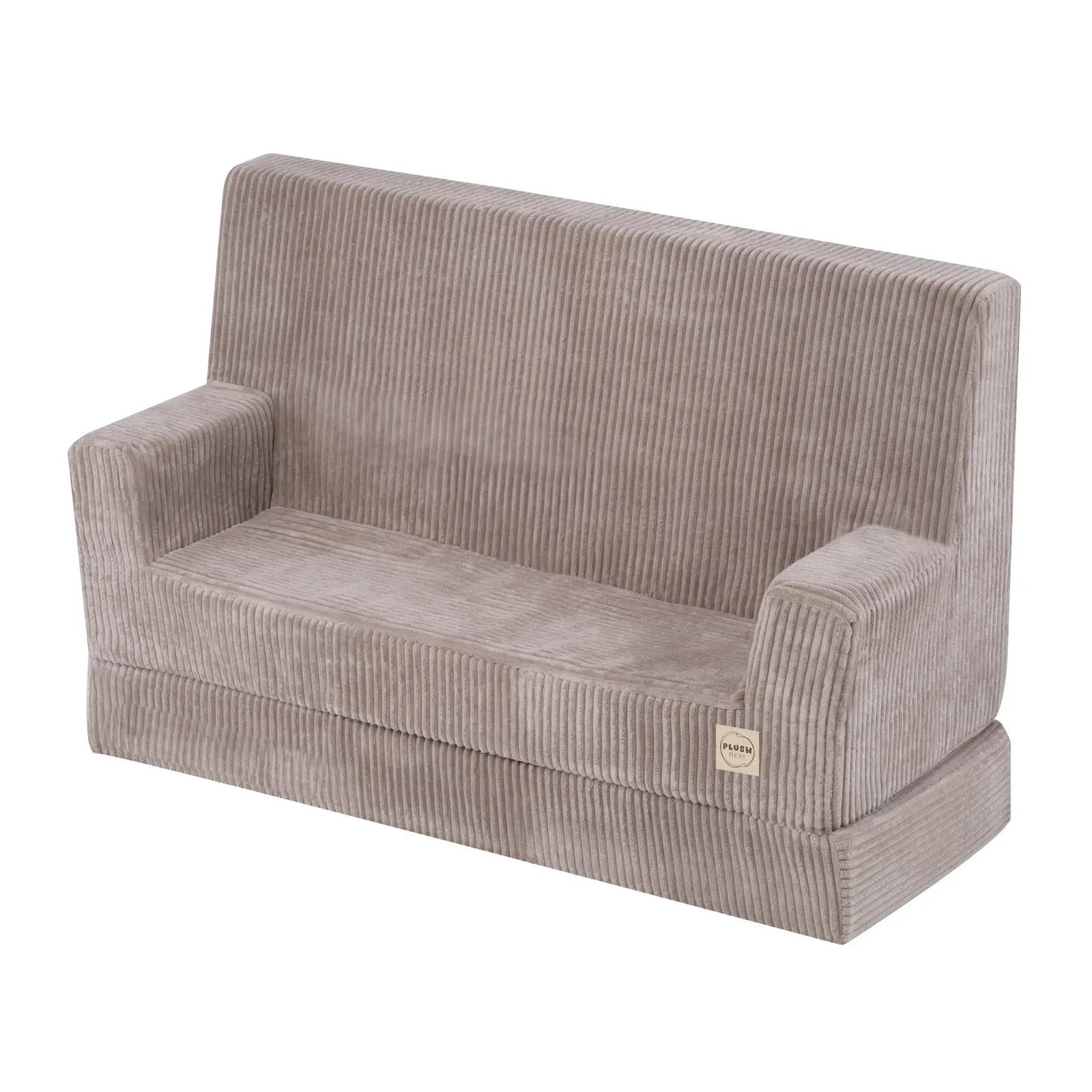 Canapé Foldie avec accoudoirs - Velours côtelé beige premium - PLUSH NEST by Misioo
