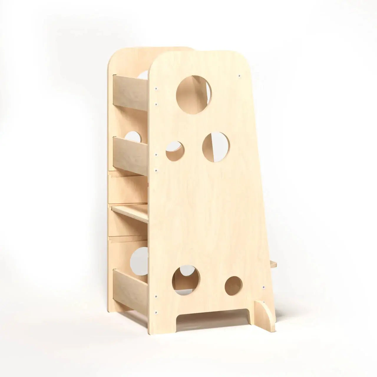 Tour Ajustable d’Apprentissage 3-en-1 XL - Bois Brut (non verni) - 18 à 24 mois - BusyKids by BusyKids