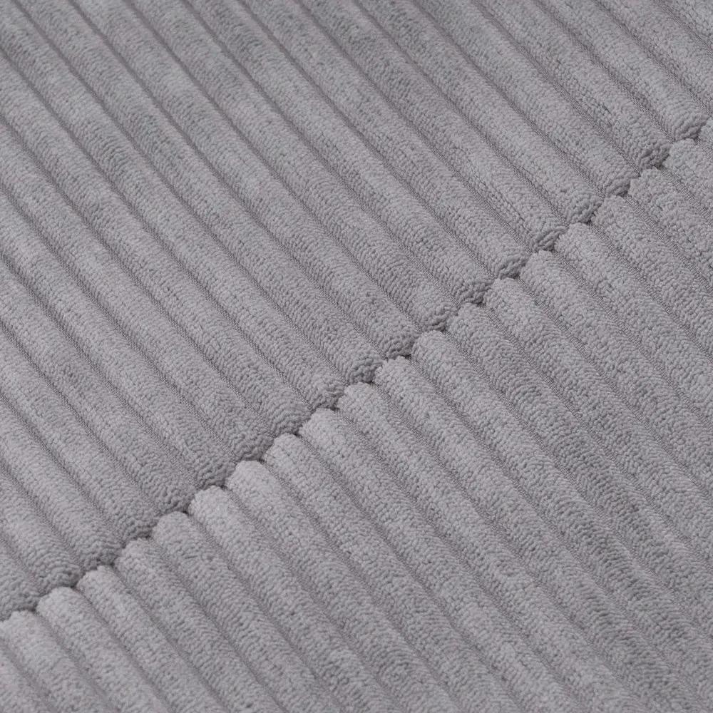 Piscine à balles - ronde 90x30 cm, gris clair, velours côtelé (+ 200 boules perle, bleu clair, argent) -Plush Nest- Misioo by Misioo