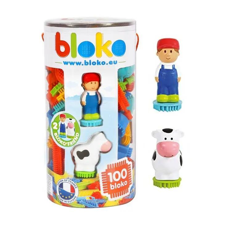 Tube 100 Bloko + 2 Figurines 3D Ferme - BLOKO 503662 by Bloko