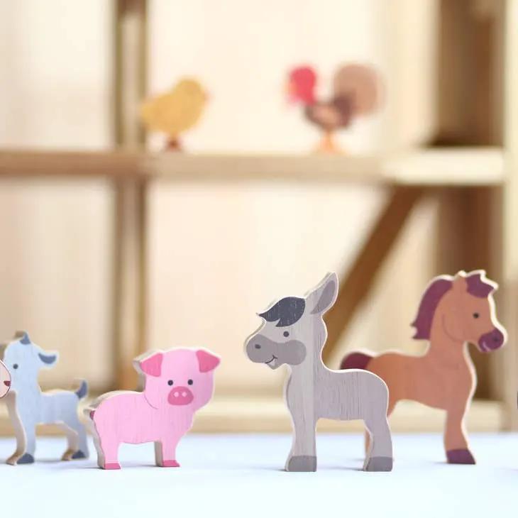 Lot de 10 Animaux de Ferme pour Bébés - Jouets Éducatifs by Q Toys