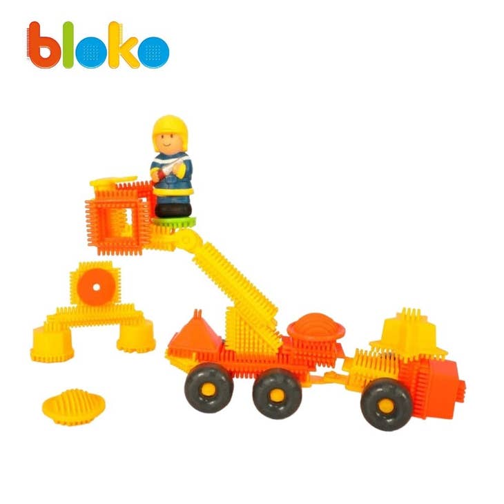 Coffret 100 Bloko + Caserne + 2 Pompiers - BLOKO 503635 - myplayground