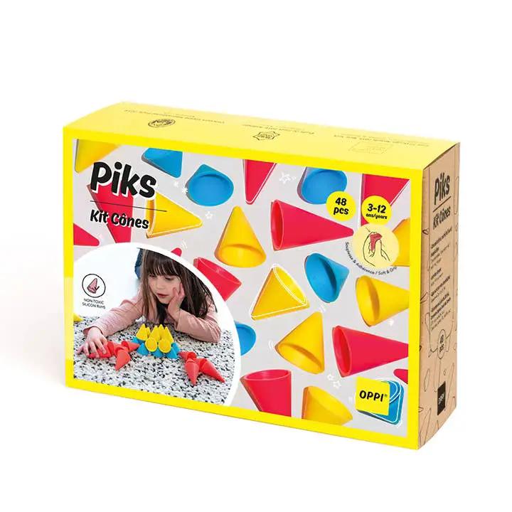 Piks Kit Cônes - Construction educational wooden toy by OPPI