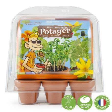 Kit DIY - Mini serre plastique recyclé mon premier jardin - Kit créatif de jardinage Enfant - myplayground
