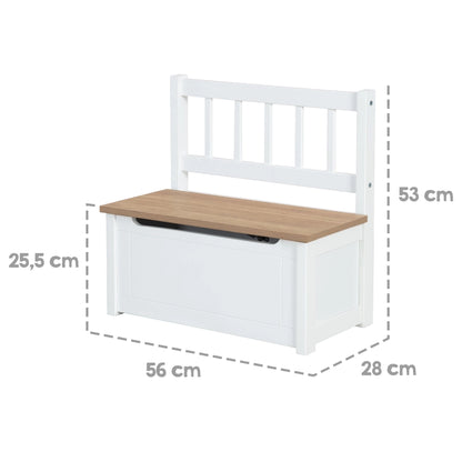 Banc de Coffre Pour Enfants - Coffre à Jouets en Bois Blanc - Roba Kids