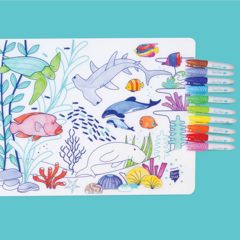 Jeu éducatif: Set de table en silicone CORAL - Réutilisable  SuperPetit Jeu éducatif: Set de table en silicone CORAL - Réutilisable myplayground
