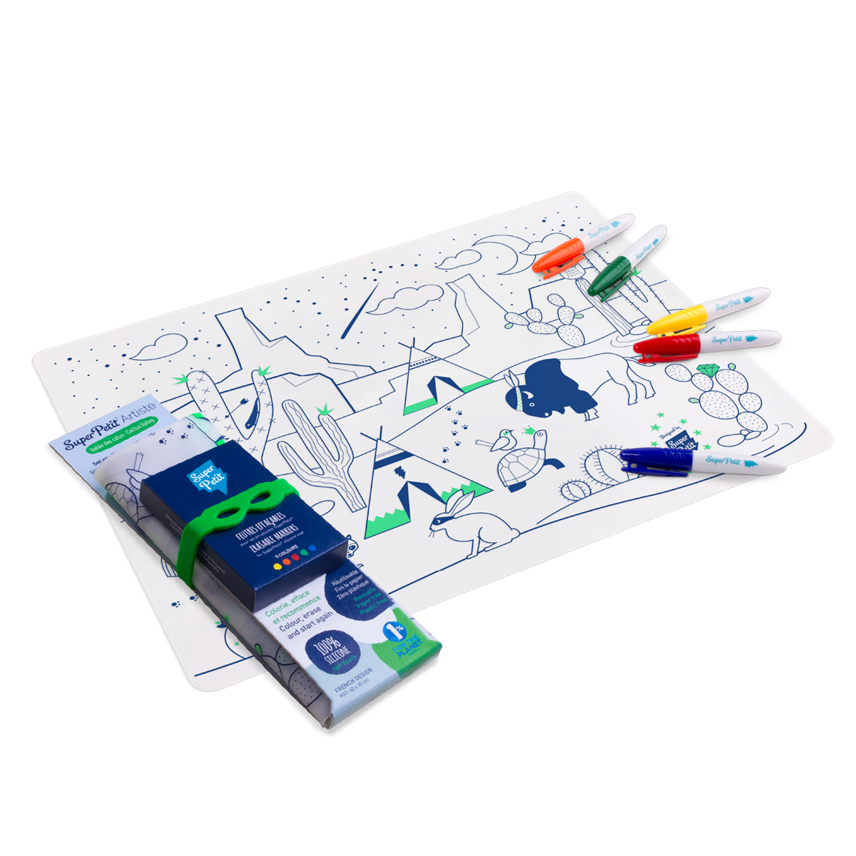 Jeu éducatif: Set de table en silicone CACTUS - Réutilisable  SuperPetit Jeu éducatif: Set de table en silicone CACTUS - Réutilisable myplayground