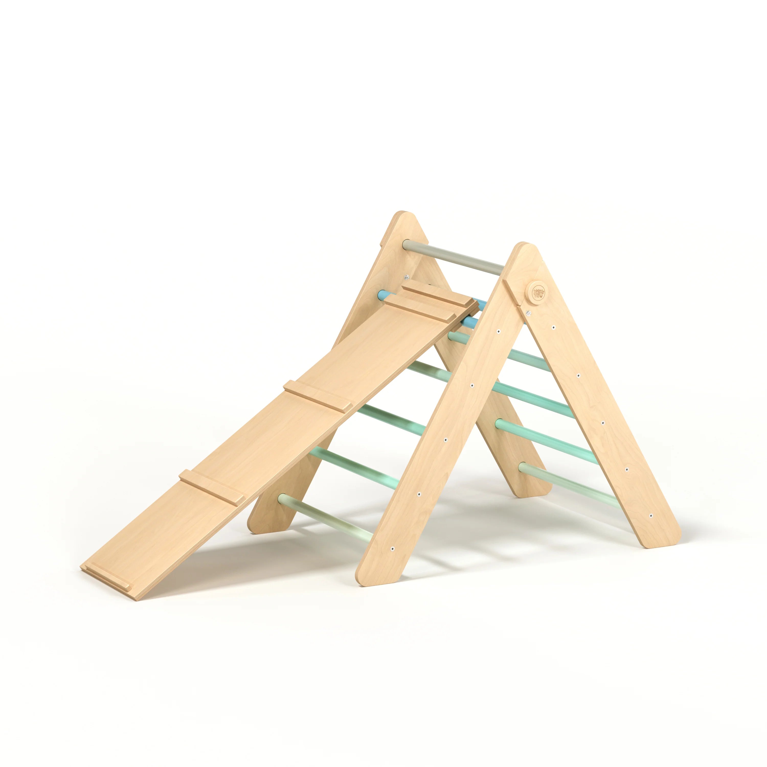 BusyKids - Ensemble Triangle de Motricité Pikler et Planche à Double Face Couleur Menthe - Bois Natura - 12 à 18 mois  BusyKids BusyKids - Ensemble Triangle de Motricité Pikler et Planche à Double Face Couleur Menthe - Bois Natura - 12 à 18 mois myplayground