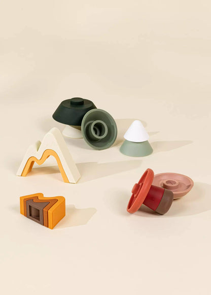 Ensemble forestier empilable en silicone (16 pièces)