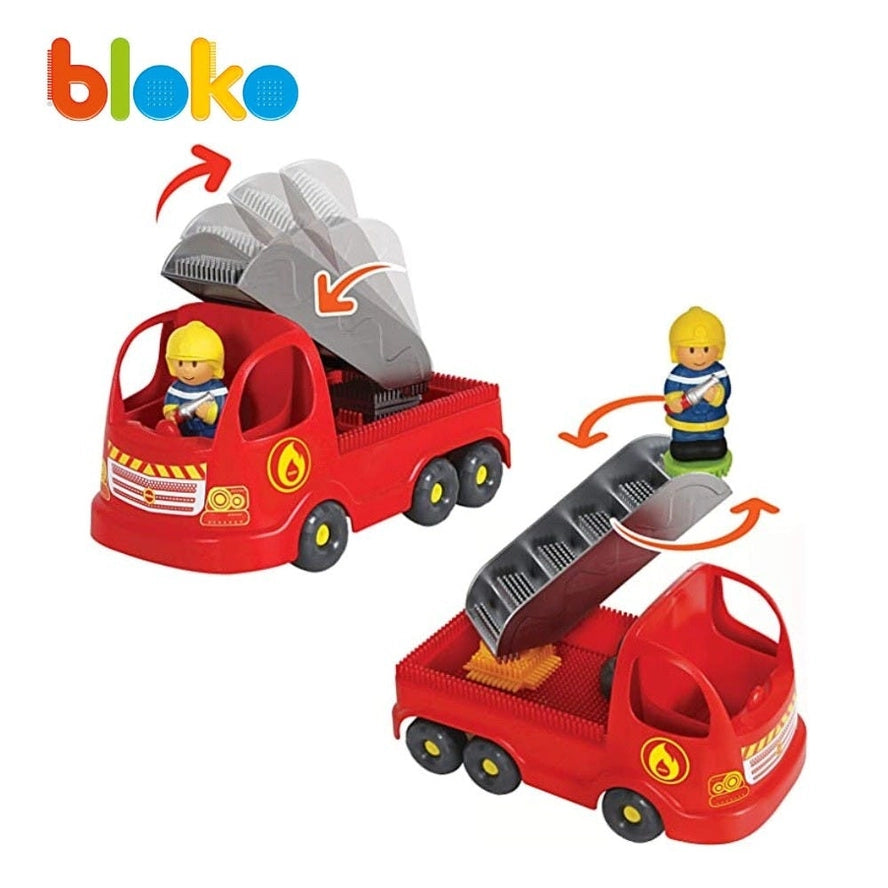 Coffret 100 Bloko + 1 Pompier + Camion - Bloko  Bloko Coffret 100 Bloko + 1 Pompier + Camion - Bloko myplayground