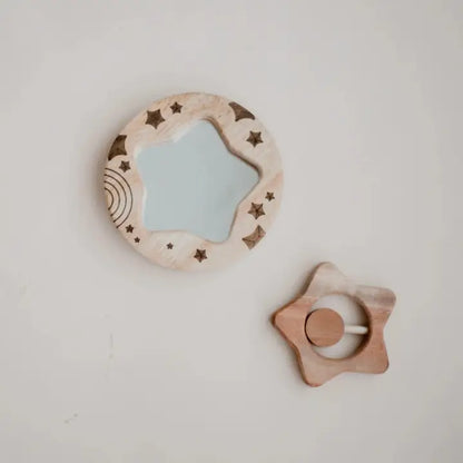 Ensemble hochet en forme d'étoile et miroir pour bébé