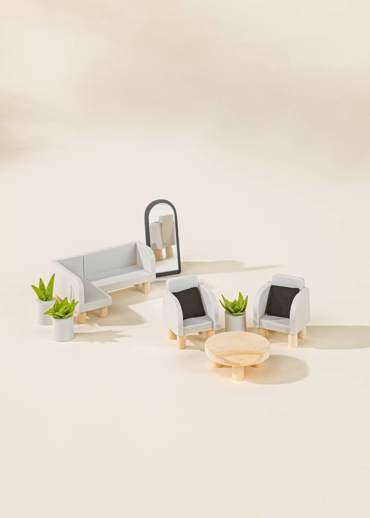 Maison de poupée en bois, meubles et accessoires de salon (10 pièces)  Coco Village Maison de poupée en bois, meubles et accessoires de salon (10 pièces) myplayground