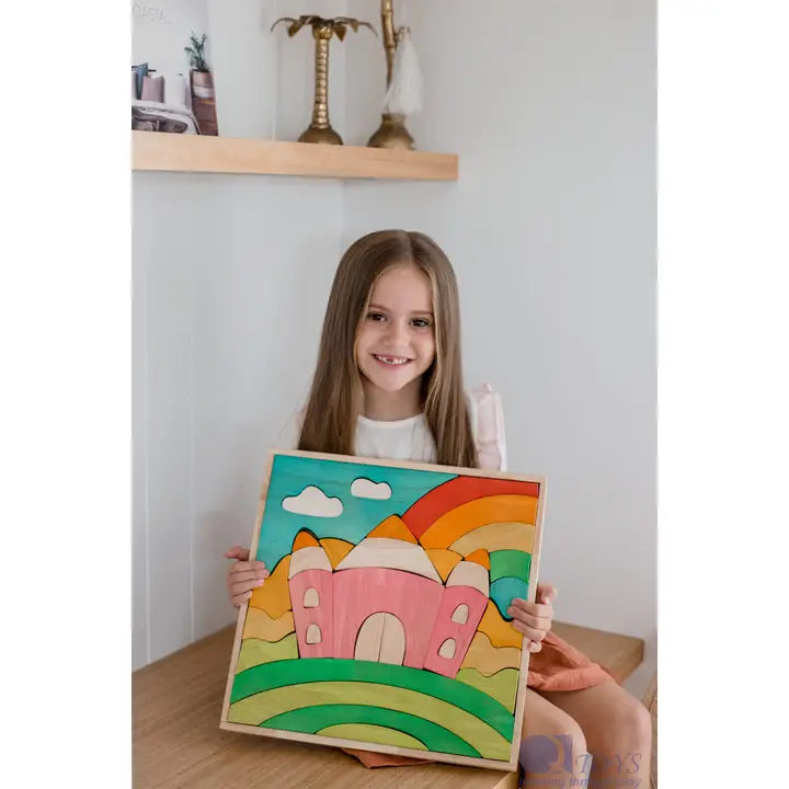 Ensemble de puzzle et de jeu Fairy Castle  QToys USA Ensemble de puzzle et de jeu Fairy Castle myplayground
