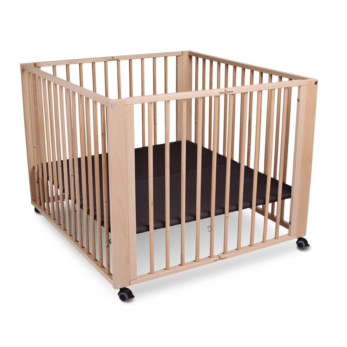 Parc bébé pliable Moritz en hêtre naturel, 89x85 cm – tiSsi – vue 7