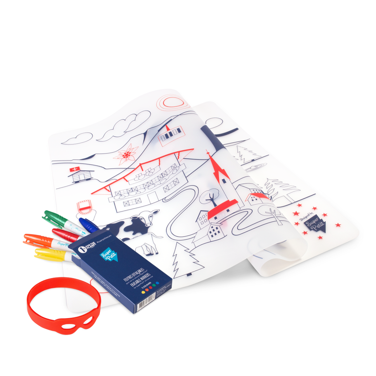 Jeu éducatif: Set de table en silicone MONTAGNE Réutilisable  SuperPetit Jeu éducatif: Set de table en silicone MONTAGNE Réutilisable myplayground