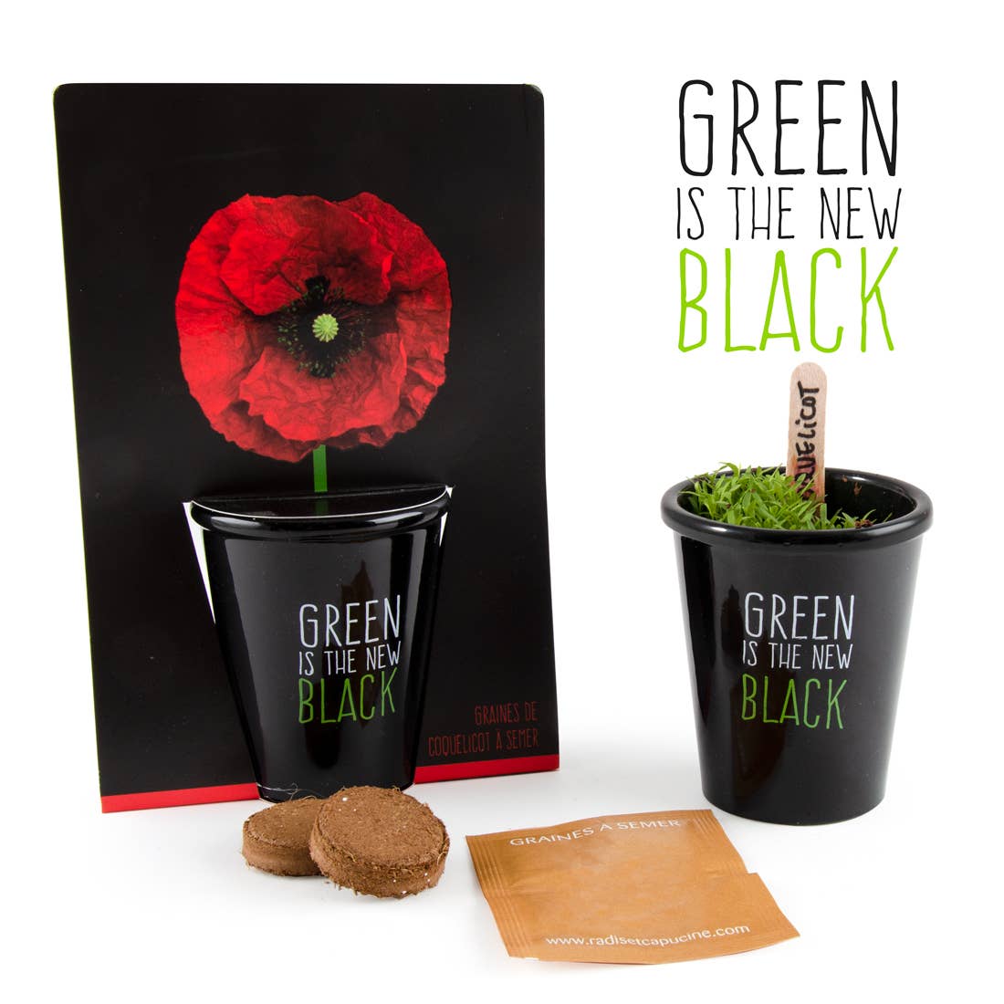 Gamme black - Coquelicot - Kit créatif de jardinage Enfant  Radis Et Capucine Gamme black - Coquelicot - Kit créatif de jardinage Enfant myplayground