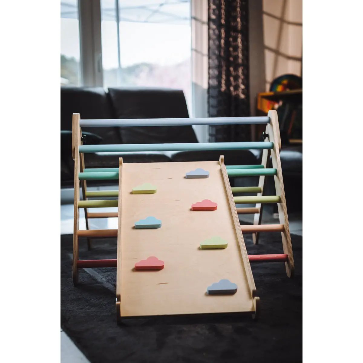 Toboggan avec nuages d'escalade pastel multicolores – tiSsi – vue 6