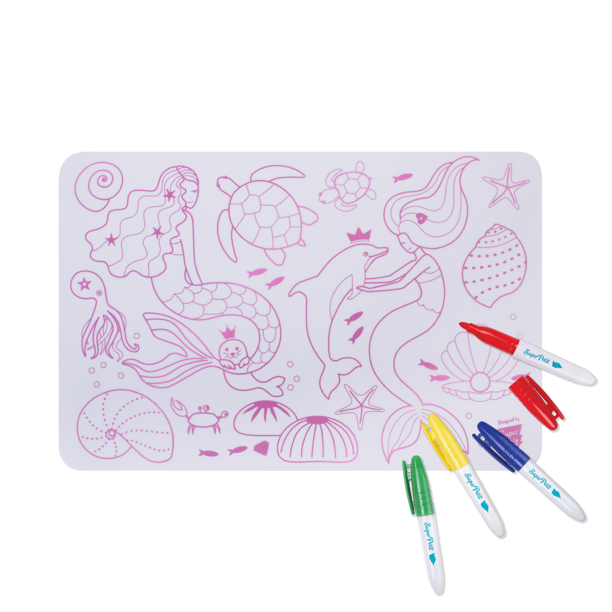 Coloriage éducatif: miniPlaymat 2en1 - SIRENE - Réversible  SuperPetit  myplayground