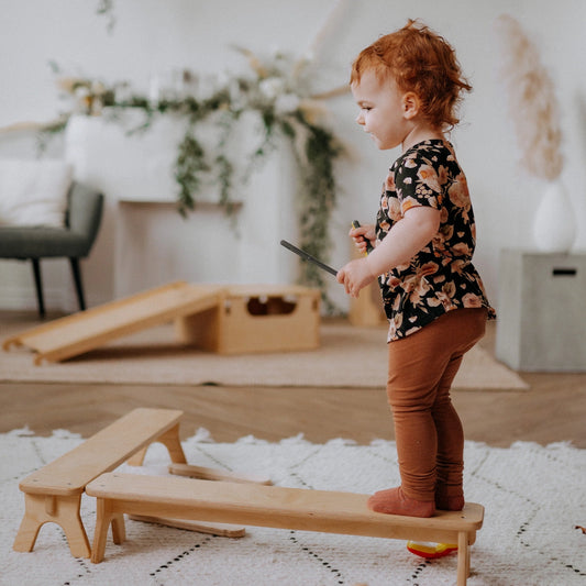 PlayBeam Poutre d'équilibre en bois pour enfants - Jeu Montessori