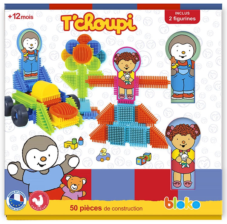 Coffret de 50 Bloko avec 2 figurines T'choupi - Bloko  Bloko Coffret de 50 Bloko avec 2 figurines T'choupi - Bloko myplayground