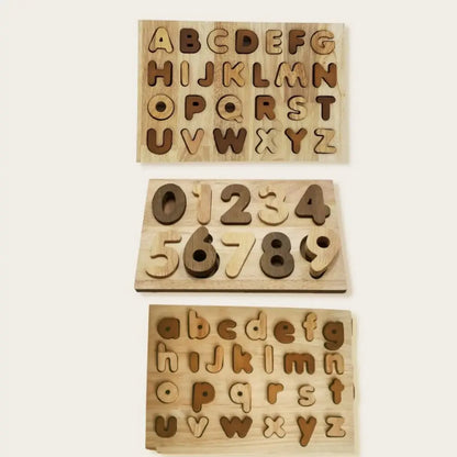 Ensemble de nombres naturels et d'alphabets
