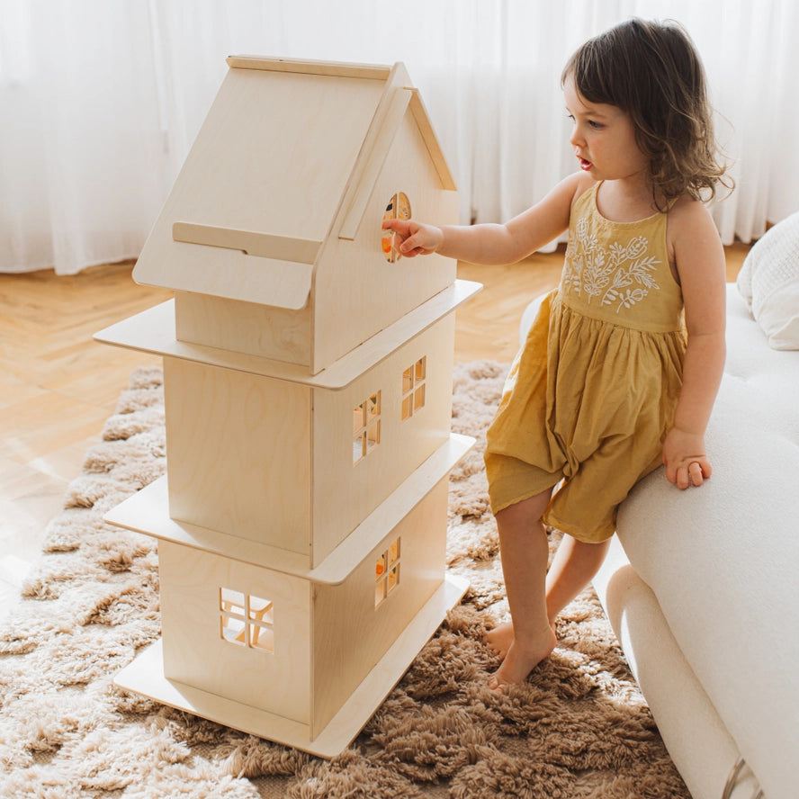 Maison de Poupée en Bois à Trois Étages/Maison de Poupée Moderne - Milin  Milin  myplayground