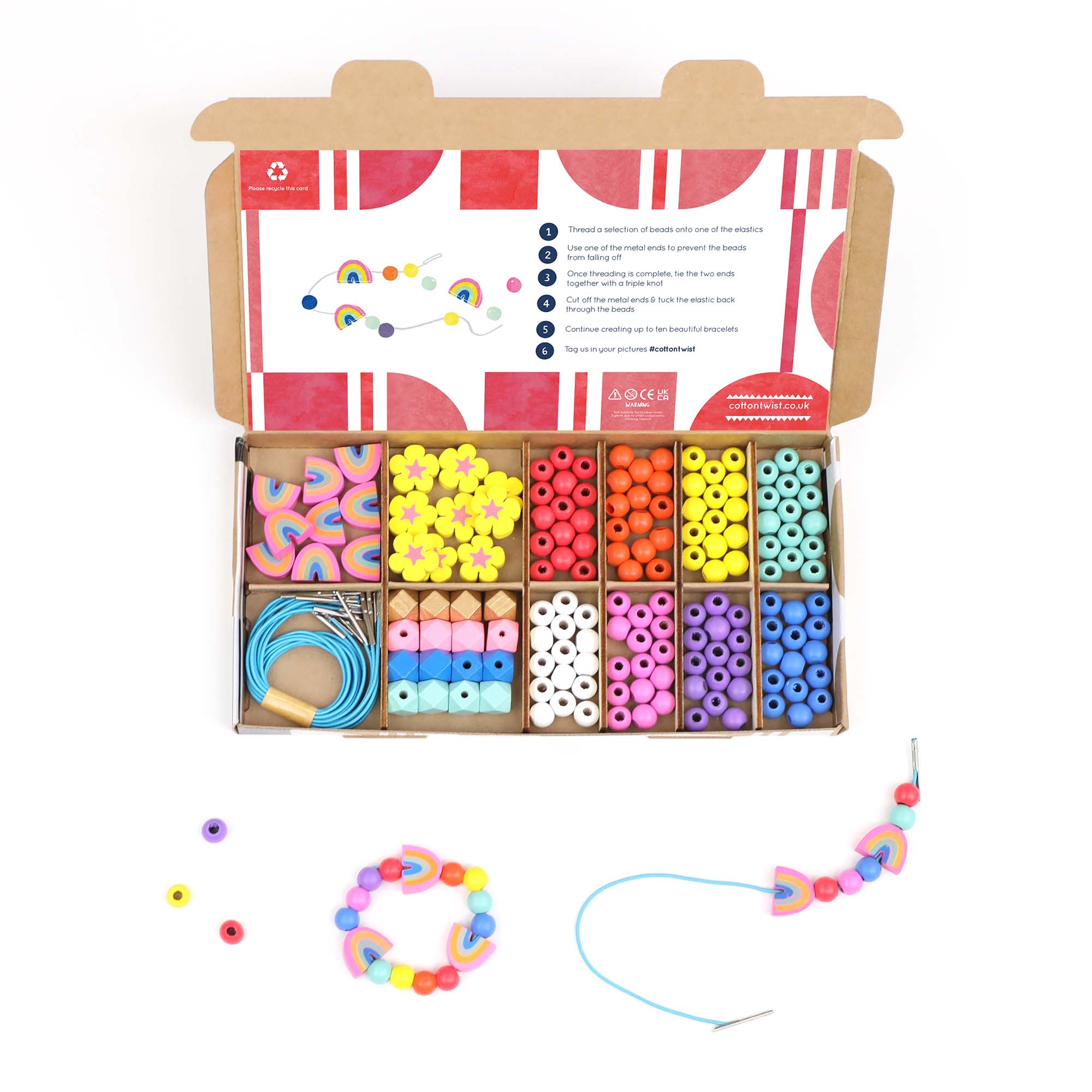 Kit de fabrication de bracelets arc-en-ciel et fleurs  Cotton Twist  myplayground