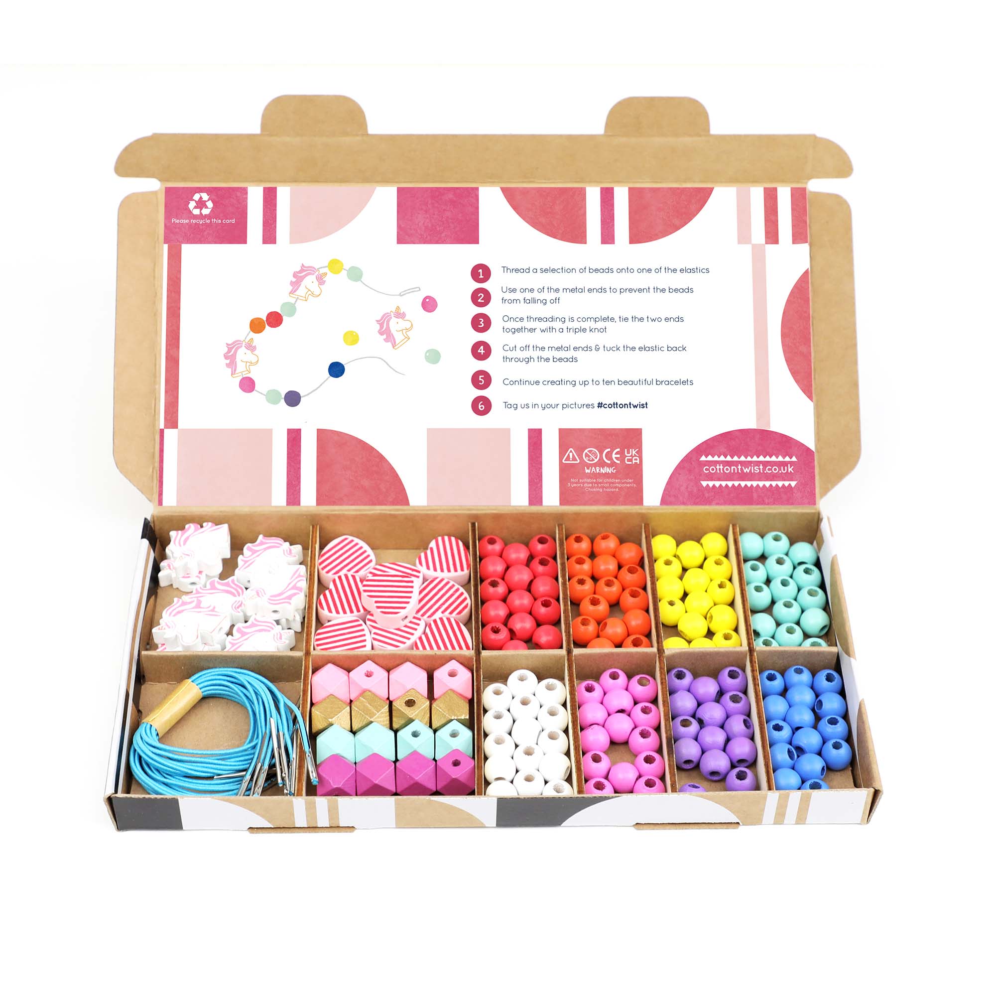Kit de fabrication de bracelets en forme de licorne et de cœur  Cotton Twist Kit de fabrication de bracelets en forme de licorne et de cœur myplayground