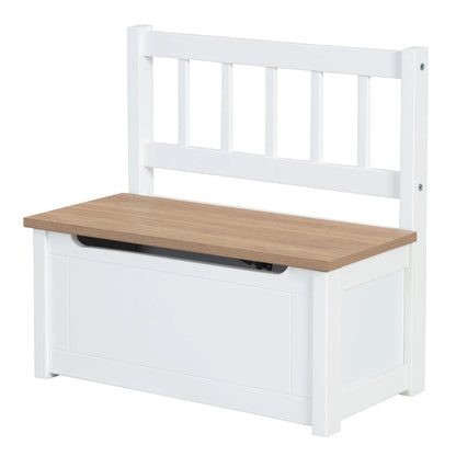 Banc de Coffre Pour Enfants - Coffre à Jouets en Bois Blanc - Roba Kids