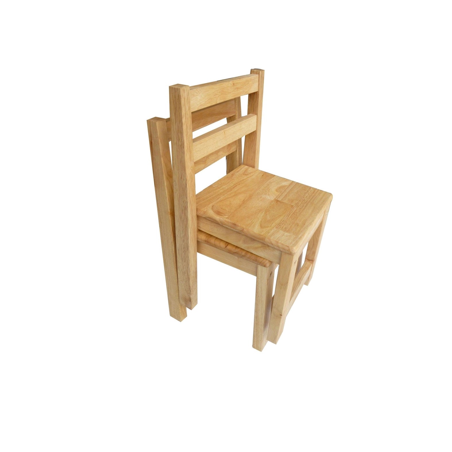 Chaises standard en bois d'hévéa - Ensemble de 2  QToys USA Chaises standard en bois d'hévéa - Ensemble de 2 myplayground