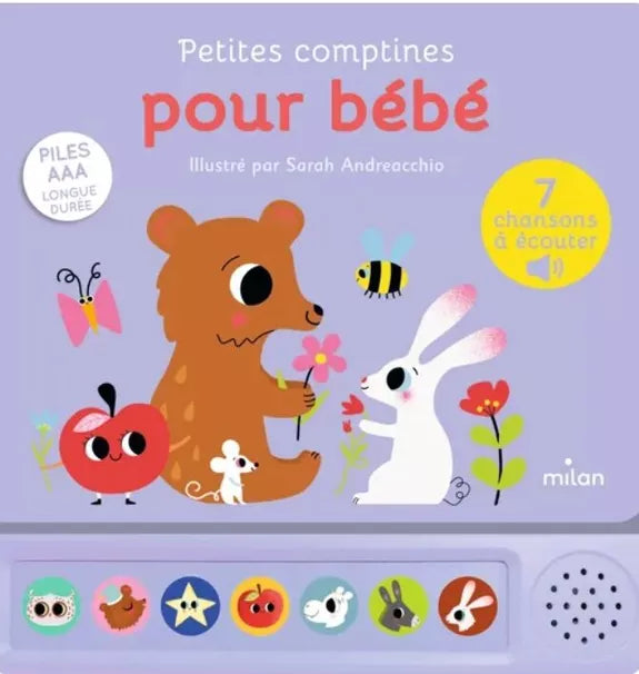 Livre Sonore Enfant - Petites Comptines Pour Bébé - Milan  Milan Livre Sonore Enfant - Petites Comptines Pour Bébé - Milan myplayground