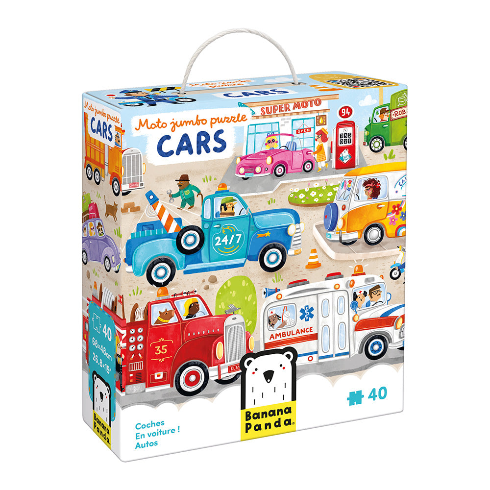 Puzzle Géant Voitures et Motos - Banana Panda  Banana Panda Puzzle Géant Voitures et Motos - Banana Panda myplayground