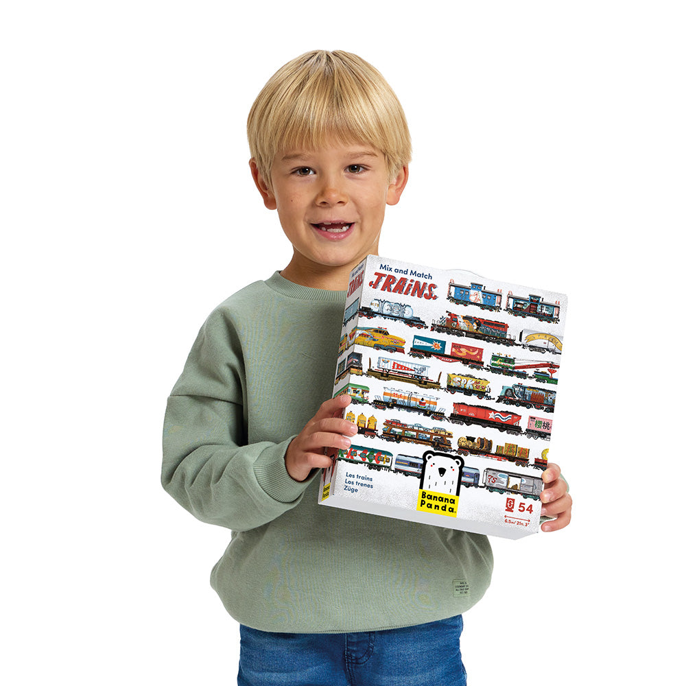 Puzzle Trains Mix et Match - Banana Panda  Banana Panda Puzzle Trains Mix et Match - Banana Panda myplayground