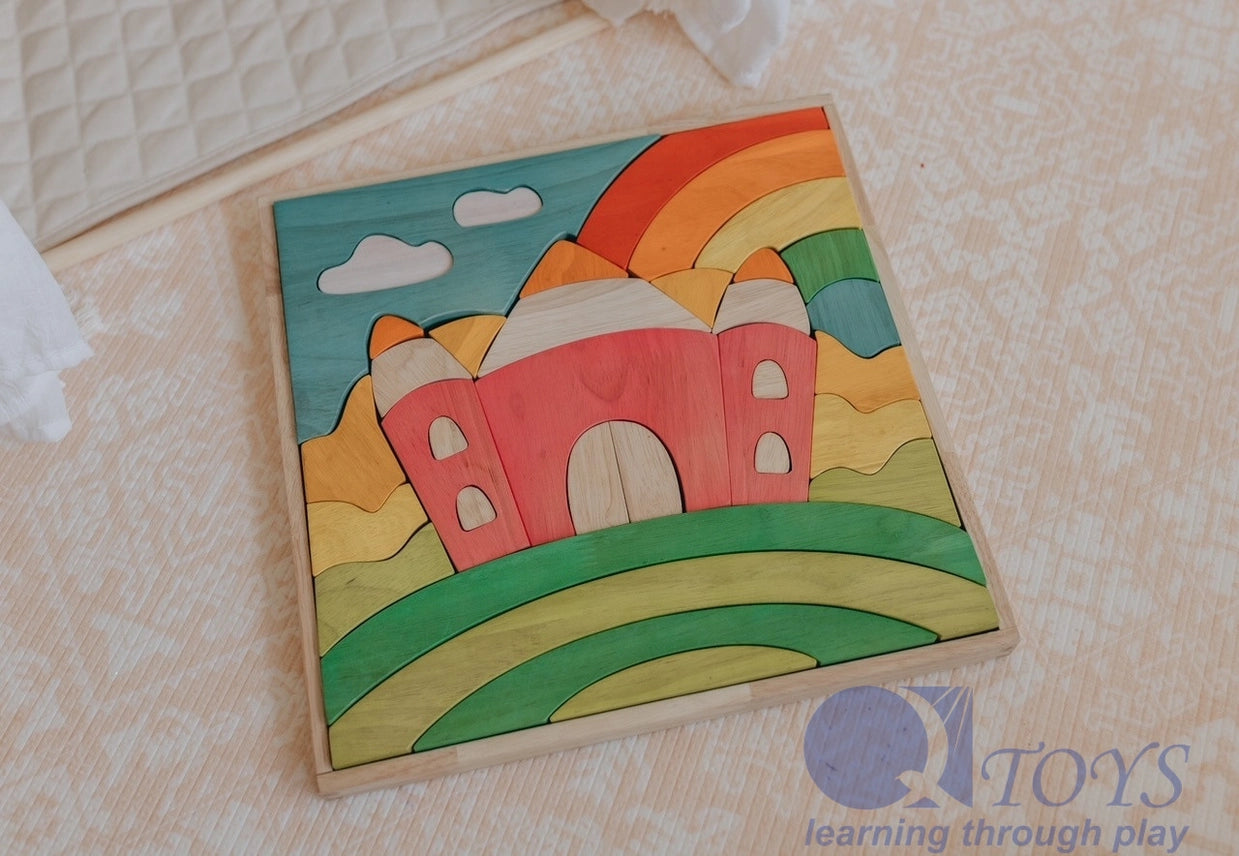 Ensemble de puzzle et de jeu Fairy Castle  QToys USA Ensemble de puzzle et de jeu Fairy Castle myplayground